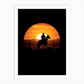 Sunset Cowboy 1 Art Print