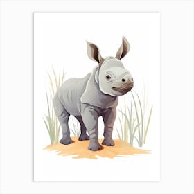 Baby Animal Illustration  Rhino 2 Art Print