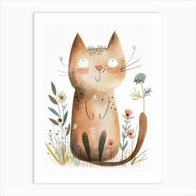 Pixiebob Cat Clipart Illustration 4 Art Print