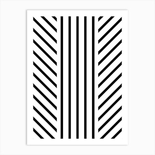 Lined Black Art Print