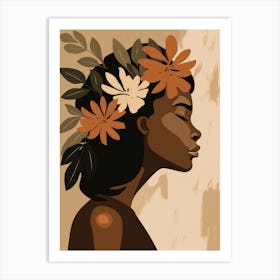 Black Woman With Flowers Art Print