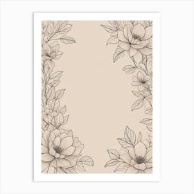 Floral Line Art Print (10) Art Print