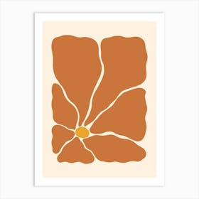 Abstract Flower 03 - Burnt Orange Art Print