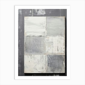 A Sheet Of Retro Style Old Fashioned Cardboard Textured Saturated In The Monochrome Grey Shades O (6) Art Print