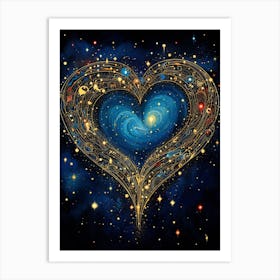 Space Zodiac Heart 1 Art Print