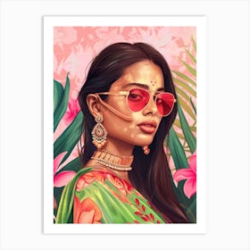 Indian Girl With Sunglasses Art Print