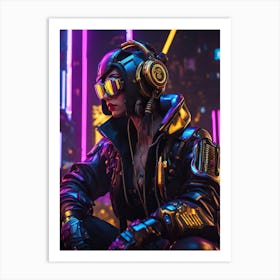 Cyberpunk Girl 3 Art Print