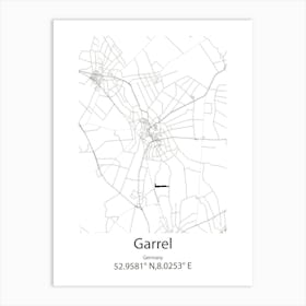 Garrel,Germany Minimalist Map Art Print