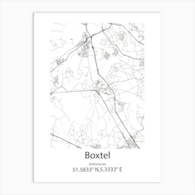 Boxtel,Netherlands Minimalist Map Art Print