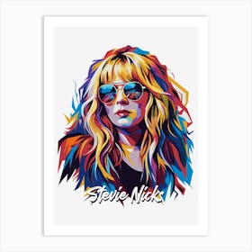 Stevie Nicks 03 Portrait Music Icon WPAP Pop Art Style Art Print