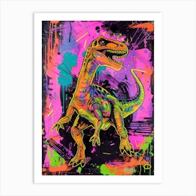 Cyber Futuristic Dinosaur Illustration 3 Art Print