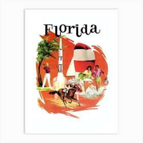 Florida, Collage Of Tourist Attractions Art Print