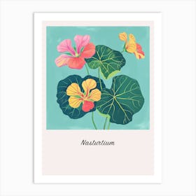 Nasturtium 1 Square Flower Illustration Poster Art Print