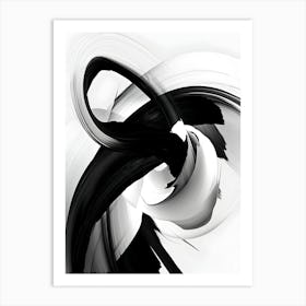 Abstract Black And White Painting 1 Art Print