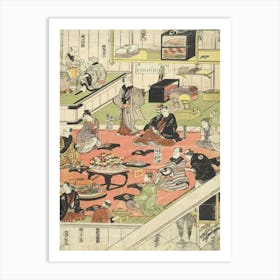 Backstage Celebrations Of A Full House Hit At The Nakamura Theater By Utagawa Kunisada Art Print