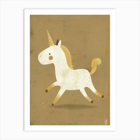 Muted Pastels Unicorn Galloping 1 Art Print