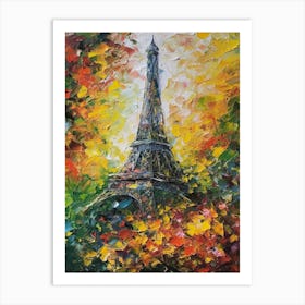 Eiffel Tower Paris France Monet Style 21 Art Print