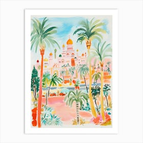 Abu Dhabi, Dreamy Storybook Illustration 2 Art Print