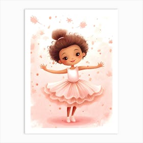 Little Ballerina In Pink Dress Art Print