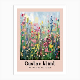 Gustav Klimt Flower Garden Spring Design Embrace Botanical Elegance Art Print