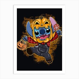 Ohana Stitch Pumkin - Stitch Halloween Art Print