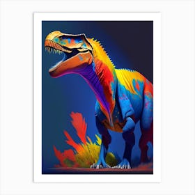 Cryolophosaurus 1 Primary Colours Dinosaur Art Print