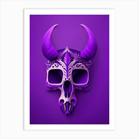 Animal Skull Purple 1 Mexican Art Print