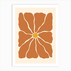 Abstract Flower 01 - Burnt Orange Art Print