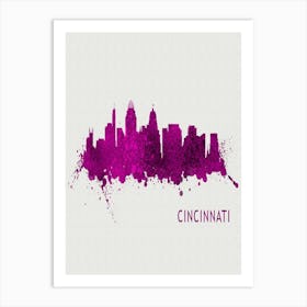 Cincinnati Ohio City Purple Art Print