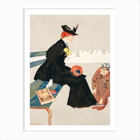 Woman Sitting On A Bench (1894), Edward Penfield Art Print