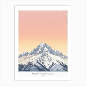 Mount Greylock Usa Color Line Drawing 5 Poster Art Print