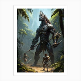 Reptilian Mutant Predator Art Print