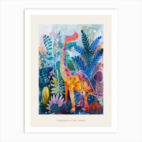 Colourful Dinosaur Leaf Patterns Painting Poster Art Print