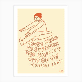 Courage Stretch Red Line Art Print