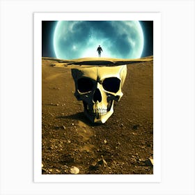 Skull On The Moon Art Print