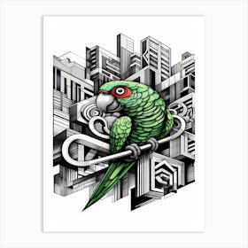 Jazz Urban Parrot Art Print