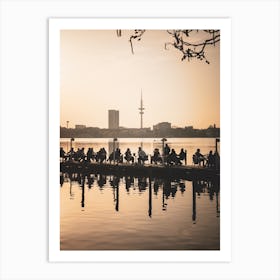 Sunset In Hamburg Art Print