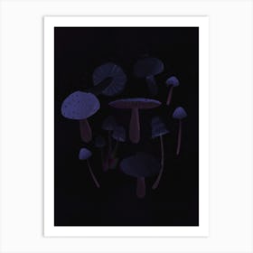 Dark Lilac Mushrooms Art Print
