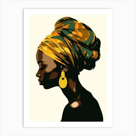 African Woman In Turban 3 Art Print