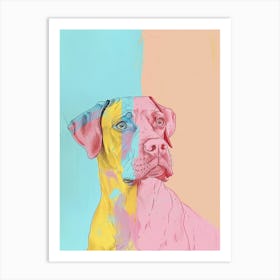 Block Colour Dog Line Art Print