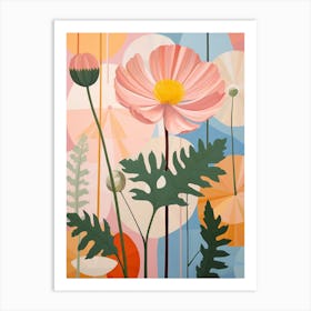Cosmos 1 Hilma Af Klint Inspired Pastel Flower Painting Art Print