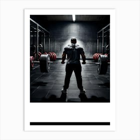 Man Lifting Barbell In Gym Art Print