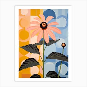 Black Eyed Susan 1 Hilma Af Klint Inspired Pastel Flower Painting Art Print