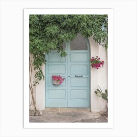 Door With Flowers And Plants In An Italian Village Art Print