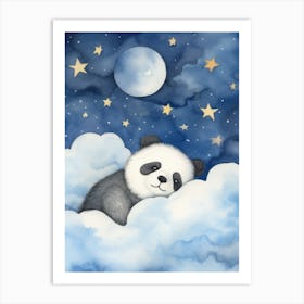 Baby Panda Cub 3 Sleeping In The Clouds Art Print