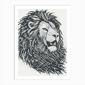 A Regal Lion’S Mane In A Windstorm Art Print