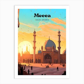 Mecca Saudi Arabia Mosque Travel Art Illustration Art Print