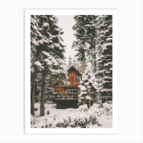 Dense Forest Cabin Art Print