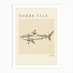 Vintage Shark Pencil Illustration 7 Poster Art Print