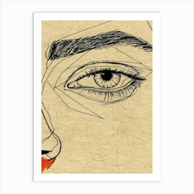 Portrait Of A Woman'S Face 1 Art Print